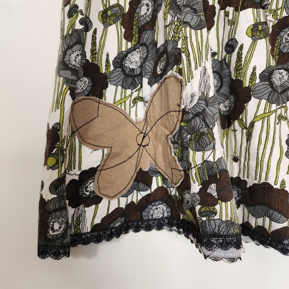 Luna Claire y2k vintage floral butterfly bug print fold over skirt - Picture 5 of 9